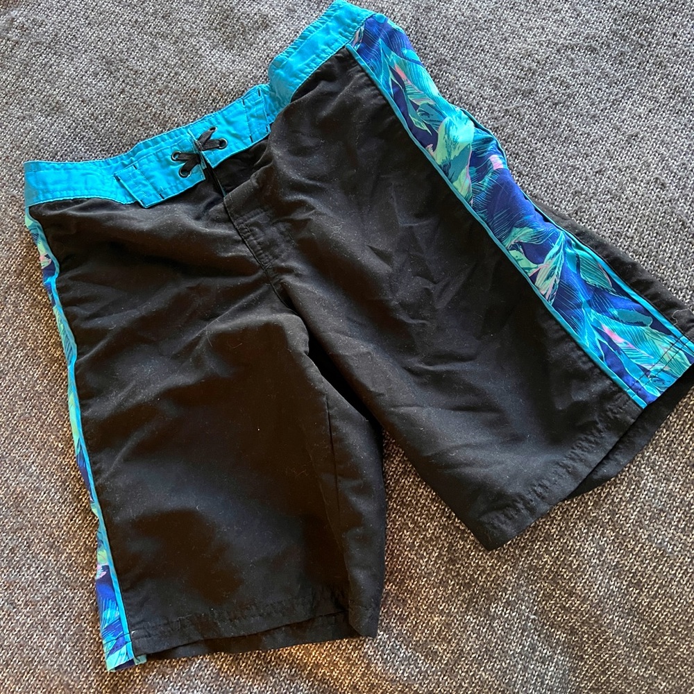 Art Class Tropical Print Swim Trunks